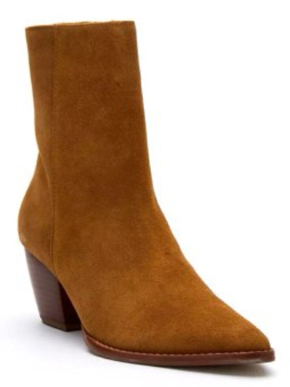 Matisse Caty Bootie Cognac Suede Heel Ankle Zip Womens Size 7